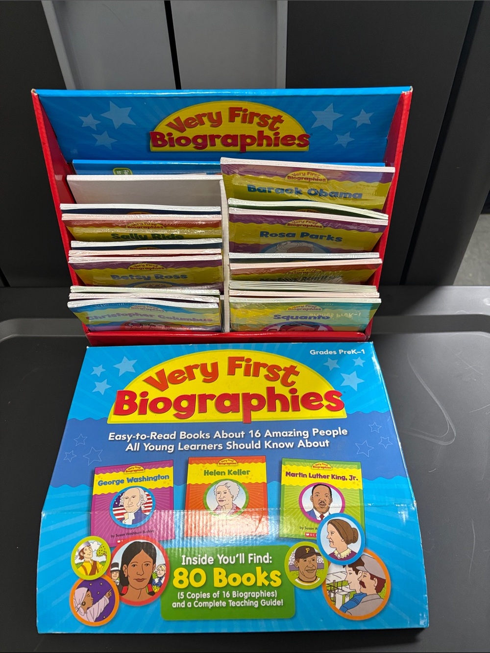 Very First Biographies 80-Book Set - Bright Blue & Red